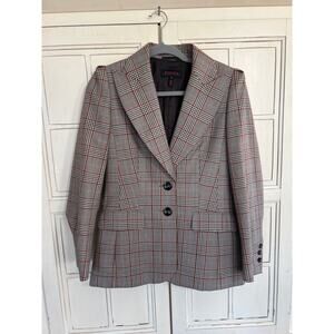 Escada size 36 US 6 or small plaid wool blazer